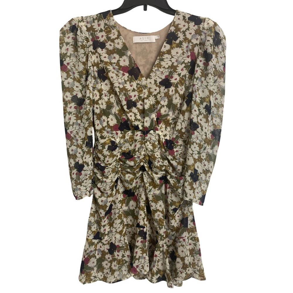 Astr The Label S Floral Empire Waist Ruched‎ Midi Dress Feminine Floral